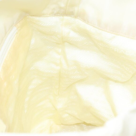 PRADA Hand Bag Nylon Cream Silver Auth EC470 - Picture 12 of 15